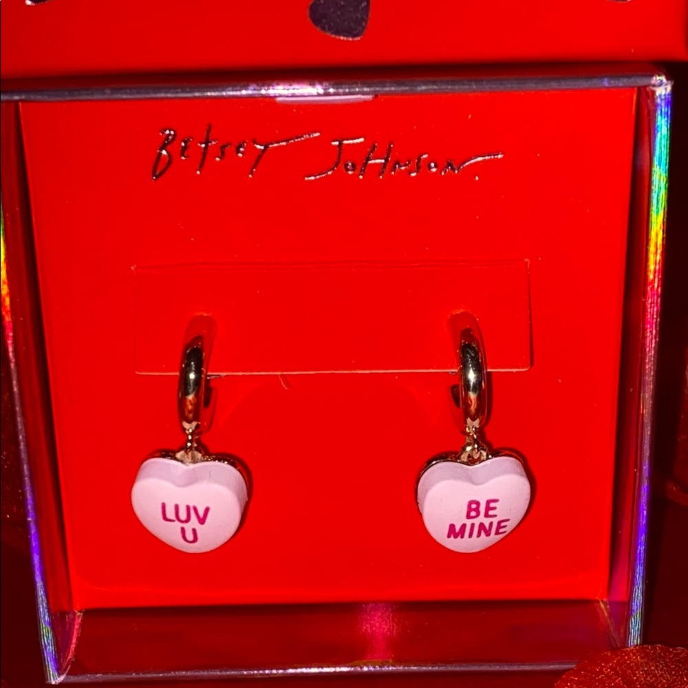 Betsey Johnson Heart Earrings - Picture 3 of 4